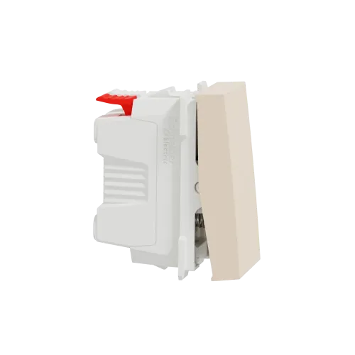 Кнопка, бежевый, 1 модуль, Unica New Schneider NU310644