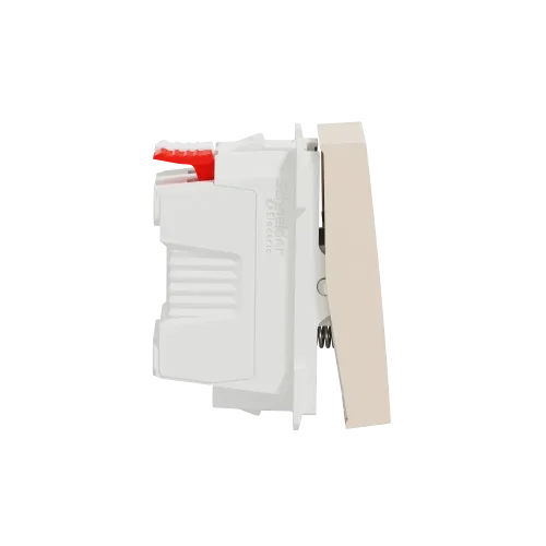Кнопка, бежевый, 1 модуль, Unica New Schneider NU310644