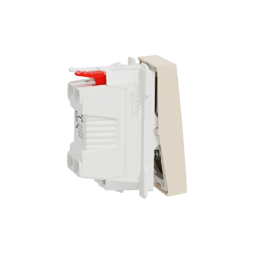 Кнопка, бежевый, 1 модуль, Unica New Schneider NU310644