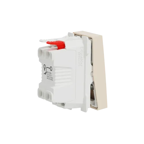 Кнопка, бежевый, 1 модуль, Unica New Schneider NU310644