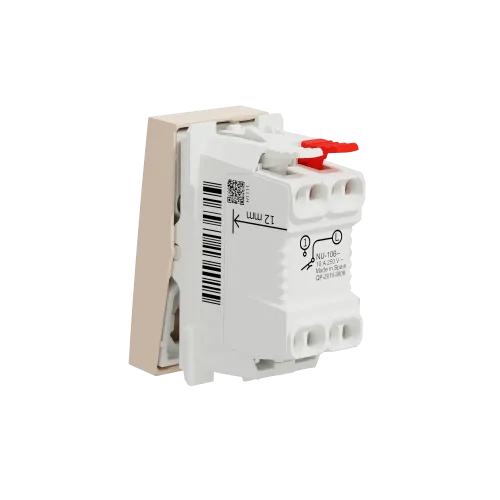 Кнопка, бежевый, 1 модуль, Unica New Schneider NU310644