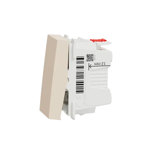 Кнопка, бежевый, 1 модуль, Unica New Schneider NU310644