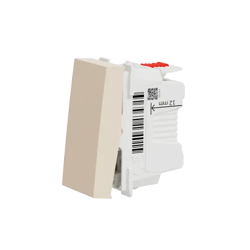 Кнопка, бежевый, 1 модуль, Unica New Schneider NU310644