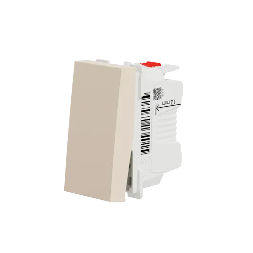 Кнопка, бежевый, 1 модуль, Unica New Schneider NU310644