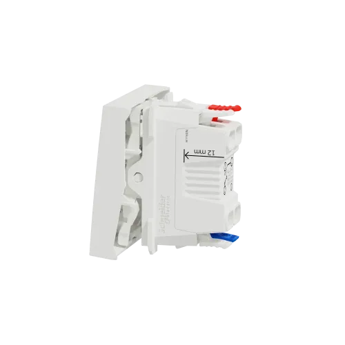 Выключатель проходной 1-клавишный с нейтралью, белый, 2 модуля, Unica New Schneider NU320318S