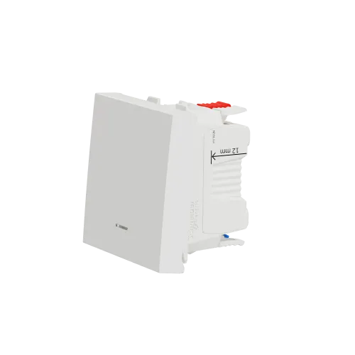 Выключатель проходной 1-клавишный с нейтралью, белый, 2 модуля, Unica New Schneider NU320318S