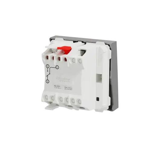 Выключатель проходной 1-клавишный, алюминий, 2 модуля, Unica New Schneider NU320330