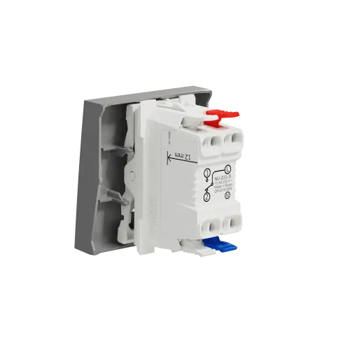 Выключатель проходной 1-клавишный с нейтралью, алюминий, 2 модуля, Unica New Schneider NU320330S