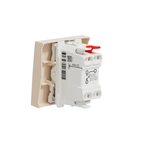 Выключатель проходной 1-клавишный, бежевый, 2 модуля, Unica New Schneider NU320344