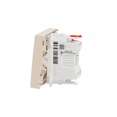 Выключатель проходной 1-клавишный, бежевый, 2 модуля, Unica New Schneider NU320344
