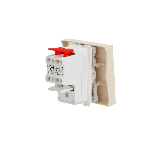 Выключатель перекрестный, бежевый, 2 модуля, Unica New Schneider NU320544