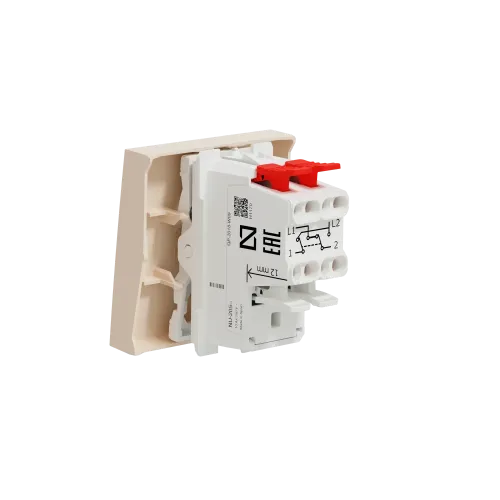 Выключатель перекрестный, бежевый, 2 модуля, Unica New Schneider NU320544
