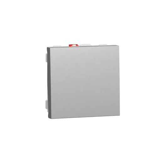 Кнопка, алюминий, 2 модуля, Unica New Schneider NU320630