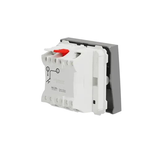 Кнопка, алюминий, 2 модуля, Unica New Schneider NU320630