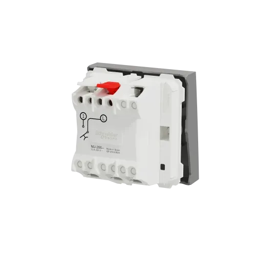 Кнопка, алюминий, 2 модуля, Unica New Schneider NU320630