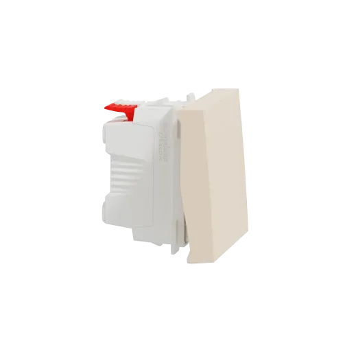 Кнопка, бежевый, 2 модуля, Unica New Schneider NU320644