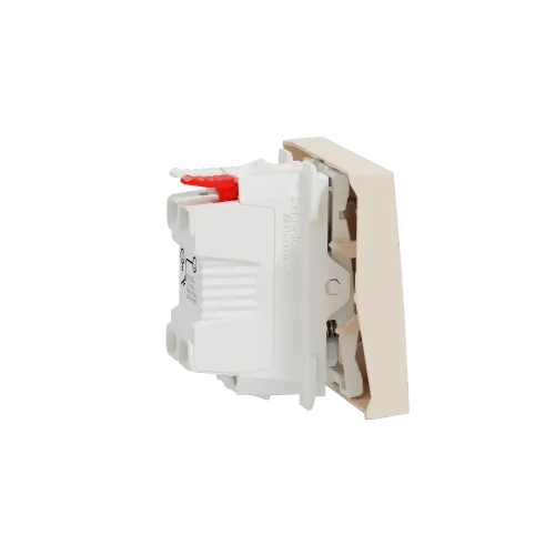 Кнопка, бежевый, 2 модуля, Unica New Schneider NU320644