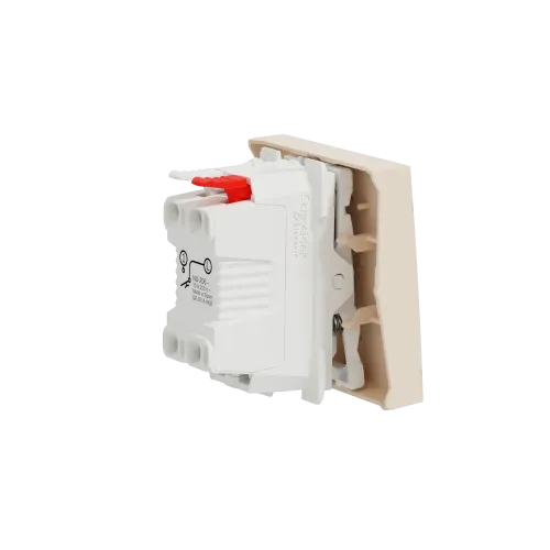 Кнопка, бежевый, 2 модуля, Unica New Schneider NU320644