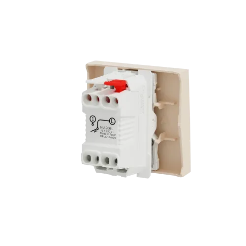 Кнопка, бежевый, 2 модуля, Unica New Schneider NU320644