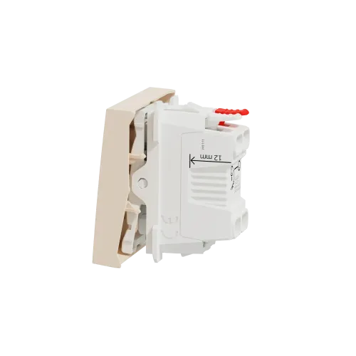 Кнопка, бежевый, 2 модуля, Unica New Schneider NU320644