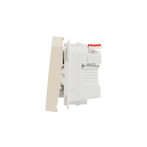 Кнопка, бежевый, 2 модуля, Unica New Schneider NU320644
