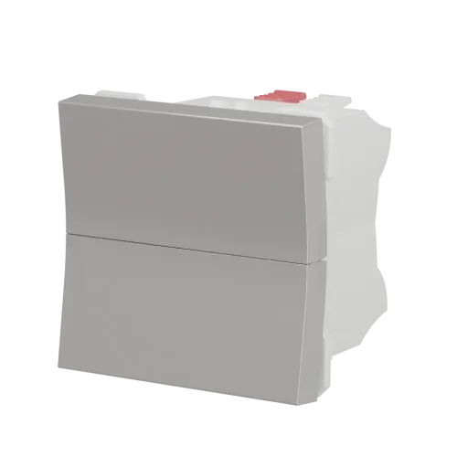 Выключатель для жалюзи 2-клавишный кнопочный, алюминий, 2 модуля, Unica New Schneider NU320730