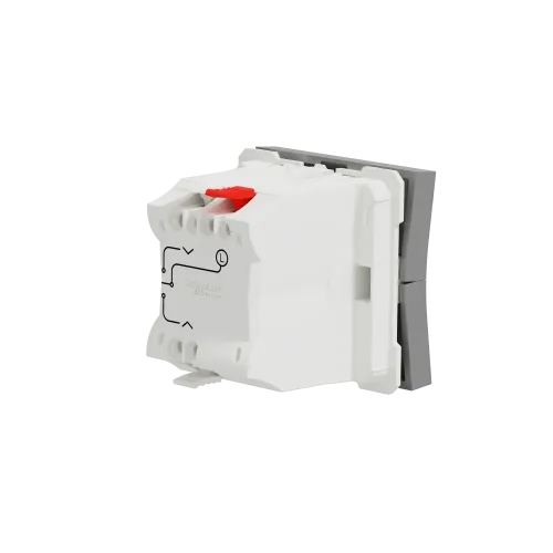 Выключатель для жалюзи 2-клавишный, алюминий, 2 модуля, Unica New Schneider NU320830