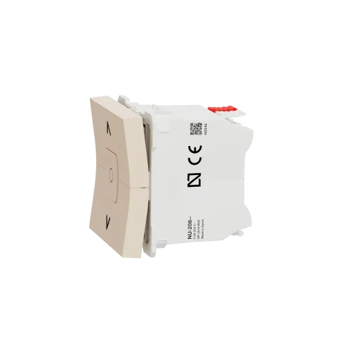 Выключатель для жалюзи 2-клавишный, бежевый, 2 модуля, Unica New Schneider NU320844