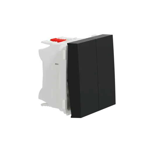Выключатель проходной 2-клавишный, антрацит, 2 модуля, Unica New Schneider NU321354