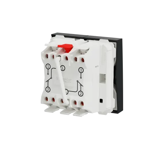 Выключатель проходной 2-клавишный, антрацит, 2 модуля, Unica New Schneider NU321354