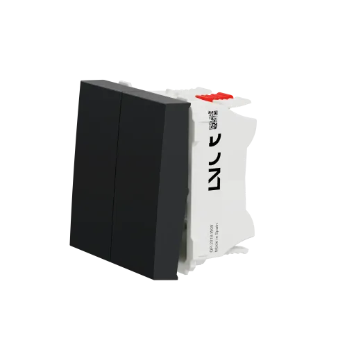 Выключатель проходной 2-клавишный, антрацит, 2 модуля, Unica New Schneider NU321354