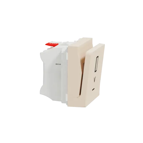Выключатель карточный с подсветкой, бежевый, 2 модуля, Unica New Schneider NU328344