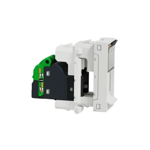 Розетка компьютерная RJ45, 5 UTP, белый, 1 модуль, Unica New Schneider NU341018