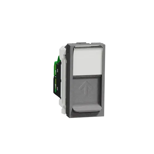Розетка компьютерная RJ45, 5 UTP, алюминий, 1 модуль, Unica New Schneider NU341030