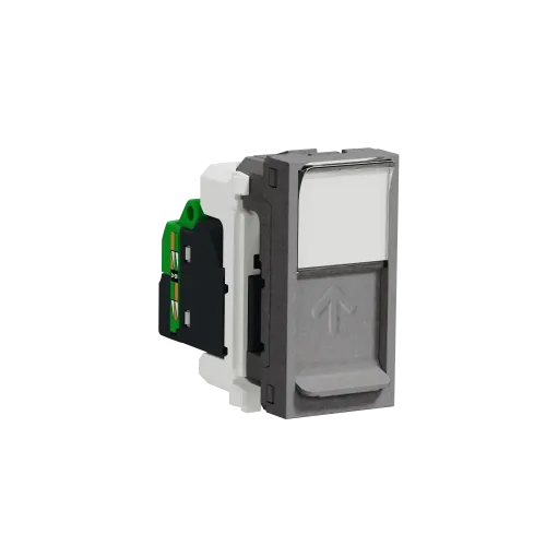 Розетка компьютерная RJ45, 5 UTP, алюминий, 1 модуль, Unica New Schneider NU341030