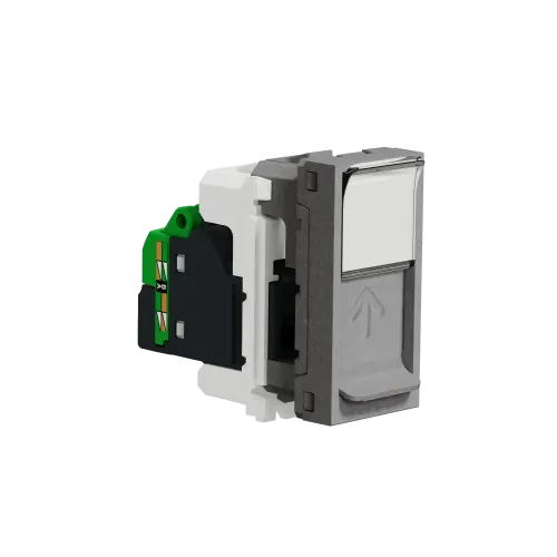 Розетка компьютерная RJ45, 5 UTP, алюминий, 1 модуль, Unica New Schneider NU341030