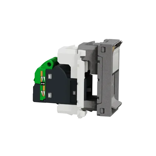 Розетка компьютерная RJ45, 5 UTP, алюминий, 1 модуль, Unica New Schneider NU341030