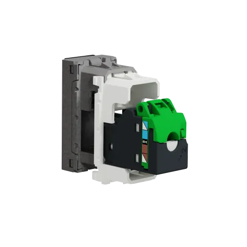 Розетка компьютерная RJ45, 5 UTP, алюминий, 1 модуль, Unica New Schneider NU341030