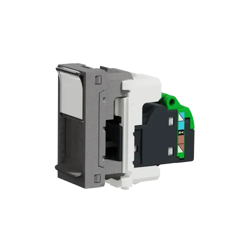 Розетка компьютерная RJ45, 5 UTP, алюминий, 1 модуль, Unica New Schneider NU341030