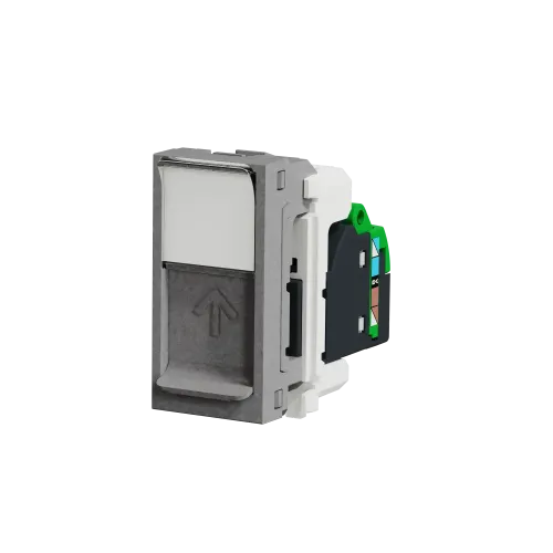 Розетка компьютерная RJ45, 5 UTP, алюминий, 1 модуль, Unica New Schneider NU341030