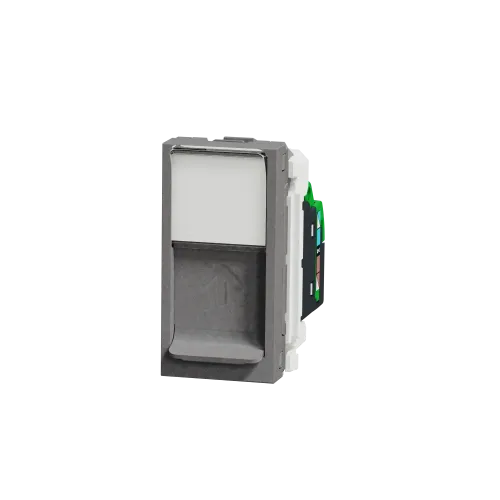 Розетка компьютерная RJ45, 5 UTP, алюминий, 1 модуль, Unica New Schneider NU341030