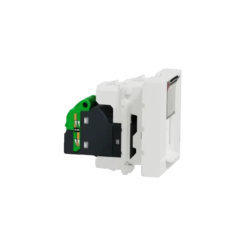 Розетка компьютерная RJ45, 5 UTP, белый, 2 модуля, Unica New Schneider NU341118
