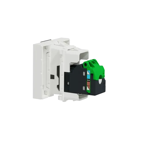 Розетка компьютерная RJ45, 5 UTP, белый, 2 модуля, Unica New Schneider NU341118