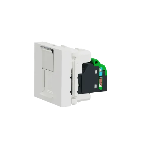 Розетка компьютерная RJ45, 5 UTP, белый, 2 модуля, Unica New Schneider NU341118