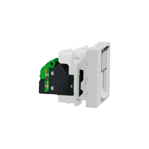 Розетка компьютерная RJ45, 5, UTP, алюминий, 2 модуля, Unica New Schneider NU341130