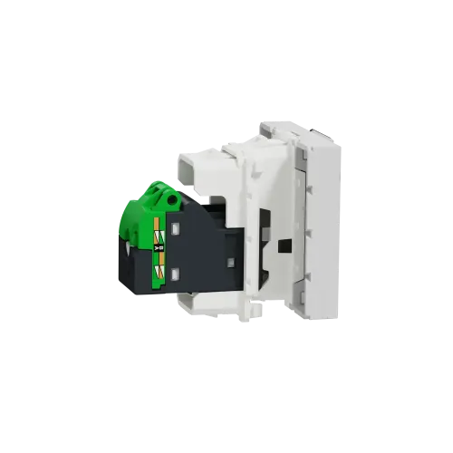 Розетка компьютерная RJ45, 5, UTP, алюминий, 2 модуля, Unica New Schneider NU341130