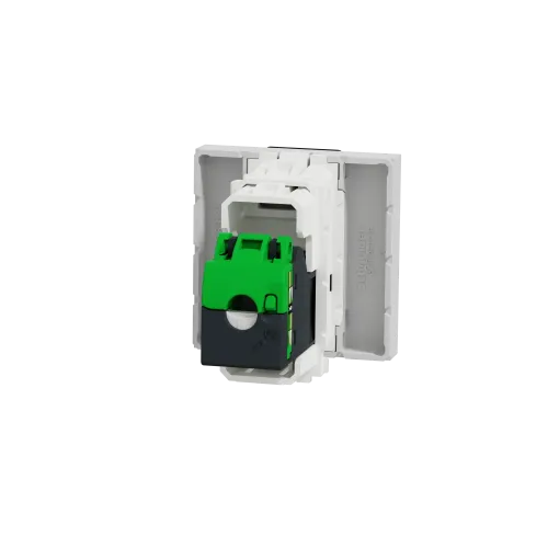 Розетка компьютерная RJ45, 5, UTP, алюминий, 2 модуля, Unica New Schneider NU341130