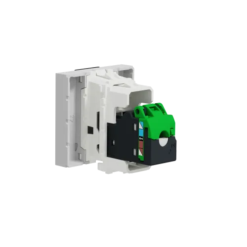 Розетка компьютерная RJ45, 5, UTP, алюминий, 2 модуля, Unica New Schneider NU341130