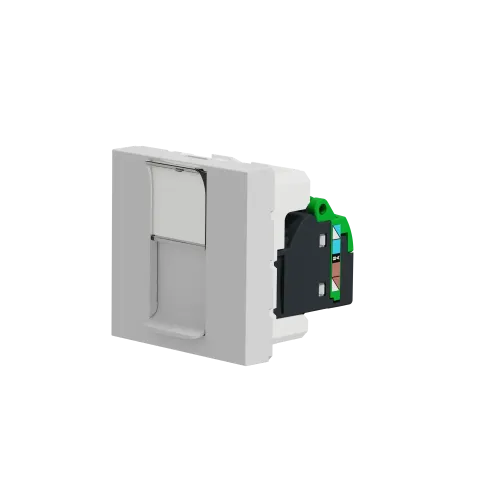 Розетка компьютерная RJ45, 5, UTP, алюминий, 2 модуля, Unica New Schneider NU341130