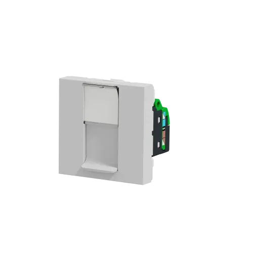 Розетка компьютерная RJ45, 5, UTP, алюминий, 2 модуля, Unica New Schneider NU341130